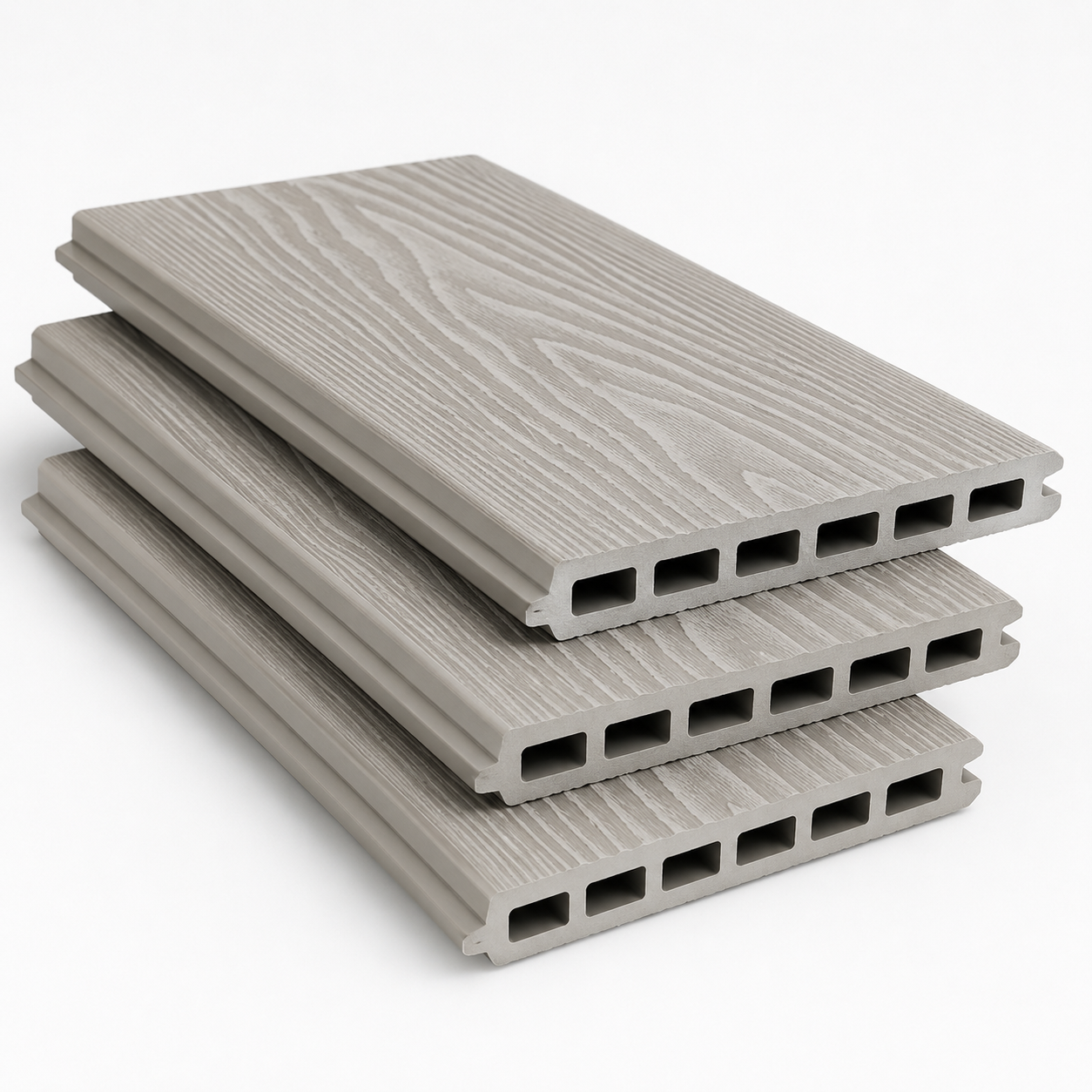 Stone grey WPC composite fencing board finish