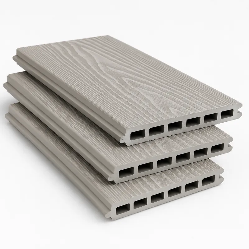 Stone grey WPC composite fencing board finish