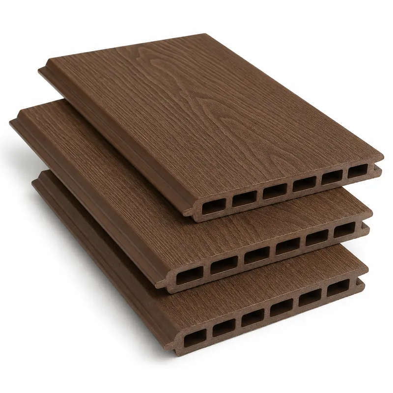 Walnut wood-tone WPC composite fencing board finish